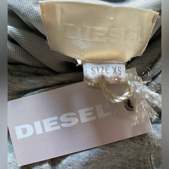 NEW w/TAGS DIESEL Turtleneck Bodycon Gray Visible Seams Balloon Bottom Dress XS - Picture 2 of 13